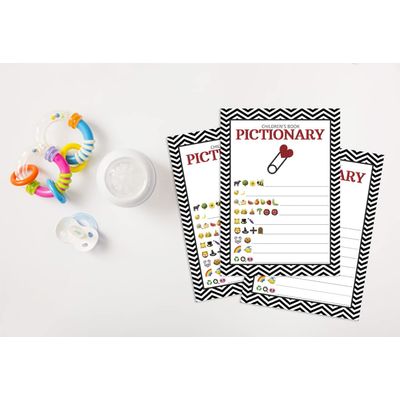 Pacote 50 Coleção Chá de Bebê para Menina: Livros Infantis, Jogos Pictionary, Atividades, Decorações e Itens de Festa Joaninha - Inkdotpot 12,7 Cm × 17,78 Cm / Branco
