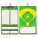 Prancheta Dupla Face Apagável para Treinadores de Beisebol com Marcador e Apagador - Inkdotpot 22,86 Cm × 38,1 Cm / Verde