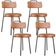 Kit 04 Cadeiras Decorativas Estofada Para Sala De Jantar Barcelona L02 Couríssimo Camel - Lyam Decor