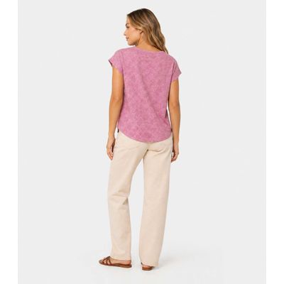 Blusa Feminina Em Florida Malha Infinita Cor Rosa M / Rosa