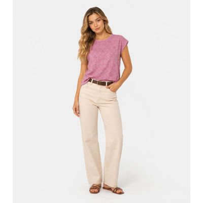 Blusa Feminina Em Florida Malha Infinita Cor Rosa GG / Rosa