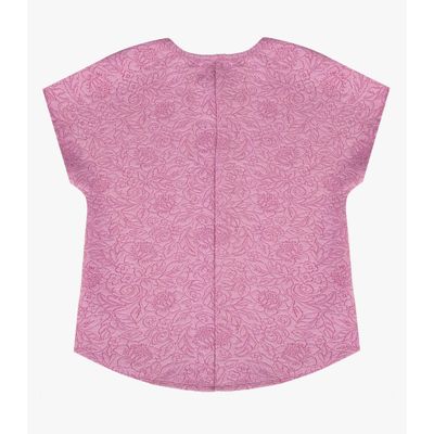 Blusa Feminina Em Florida Malha Infinita Cor Rosa G / Rosa