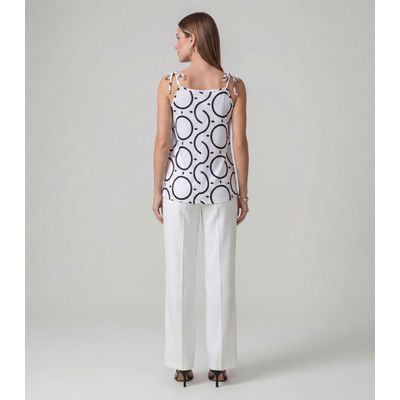 Blusa De Alça De Laço Infinita Cor Branco G / Branco