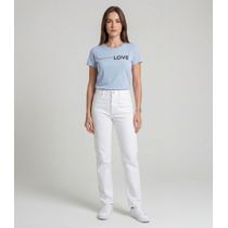 Blusa Feminina Cotton Com Estampa Infinita Cor Azul