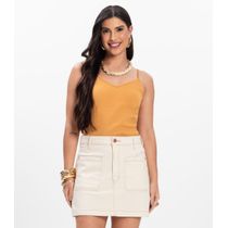 Blusa de Alça Infinita Cor Amarelo