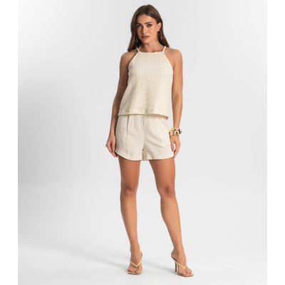 Blusa De Alça Em Tricot Endless Bege GG / Bege
