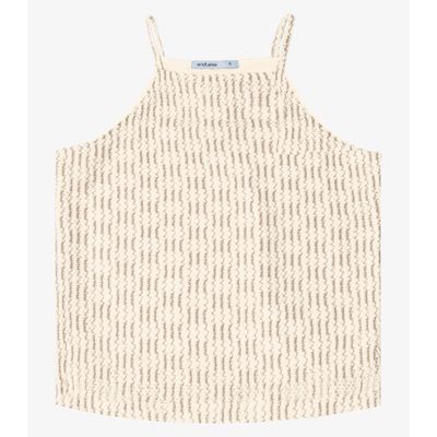 Blusa De Alça Em Tricot Endless Bege GG / Bege