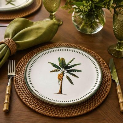 Prato para Sobremesa Bio Bananê 21cm Porto Brasil Decorado Mesa Posta Avulso