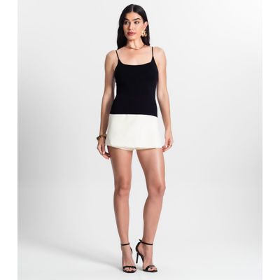 Blusa Feminina De Alça Poliamida Style Box Preto M / Preto