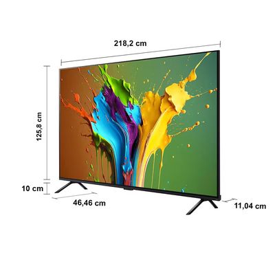 Smart TV 98 Ultra HD 4K QNED LG Gigante 98QNED89T, Processador a8 AI, Quantum Dot Nanocell, FreeSync e webOS 24 Preto com Prata