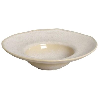 Prato para Massa Orgânico Latte 25cm Risoto Caldo Cerâmica Porto Brasil Chapéu Mesa Posta Restaurante