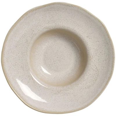 Prato para Massa Orgânico Latte 25cm Risoto Caldo Cerâmica Porto Brasil Chapéu Mesa Posta Restaurante
