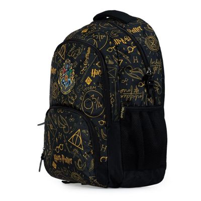 Mochila Escolar Juvenil Harry Potter Estampada Preto U / Preto
