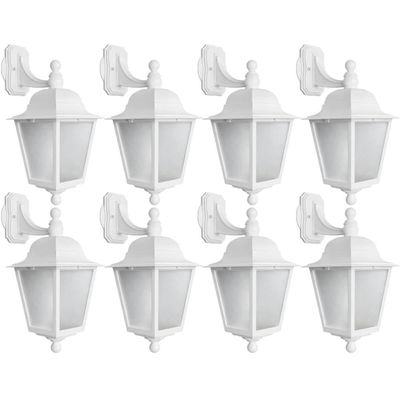 Jogo 8 Luminárias Arandelas Lente Fosca Iluminação Soberana Dital Branco Bivolt Corredores Fachadas