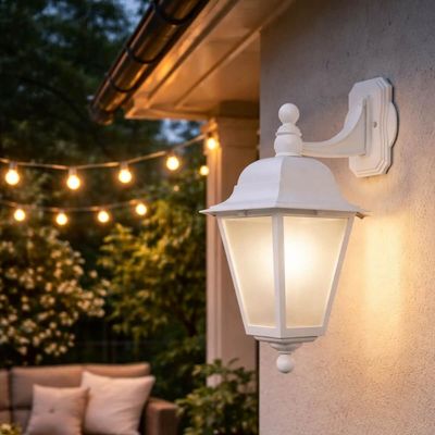 Jogo 8 Luminárias Arandelas Lente Fosca Iluminação Soberana Dital Branco Bivolt Corredores Fachadas