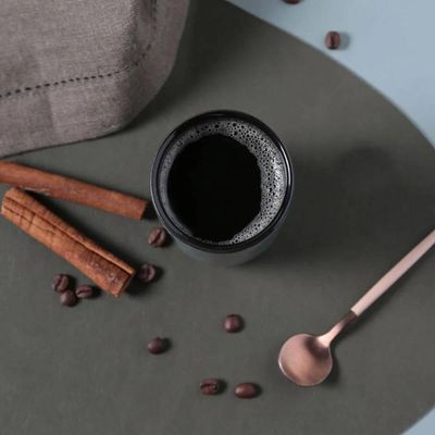Jogo 4 Copos Cerâmica Artesanal 110ml Neo Titanium Café Chá Sakê Mesa Posta Porto Brasil
