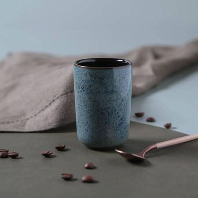 Jogo 4 Copos Cerâmica Artesanal 110ml Neo Titanium Café Chá Sakê Mesa Posta Porto Brasil