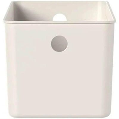 Caixa Organizadora 6,6L Tampa Decorativa Flow Bege Ou Multiuso Lavanderia Cozinha