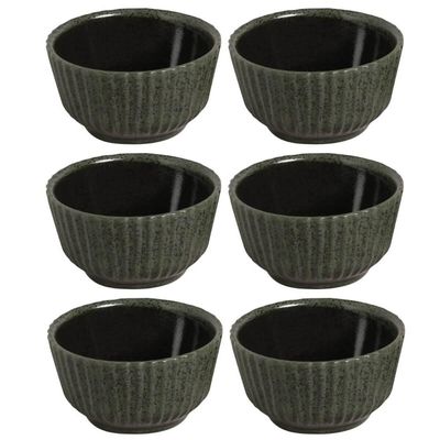 Jogo 6 Ramequins 170ml Cerâmica Artesanal Porto Brasil Greenery Molheira Sushi Restaurante Temakeria