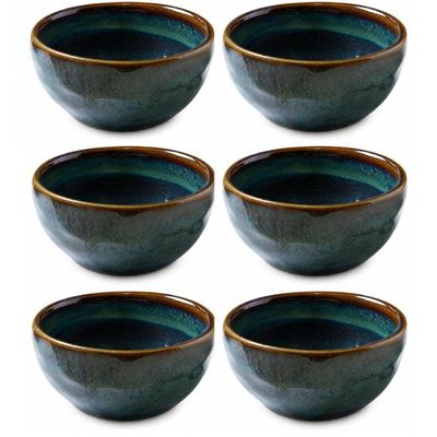 Jogo 6 Molheiras Ramequins Pequenos 50ml Cerâmica Stoneware Orgânico Oceano Porto Brasil
