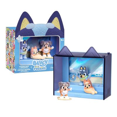 Kit 3 Bonecos Colecionáveis Bluey Fuzzies - A Praia