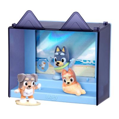 Kit 3 Bonecos Colecionáveis Bluey Fuzzies - A Praia