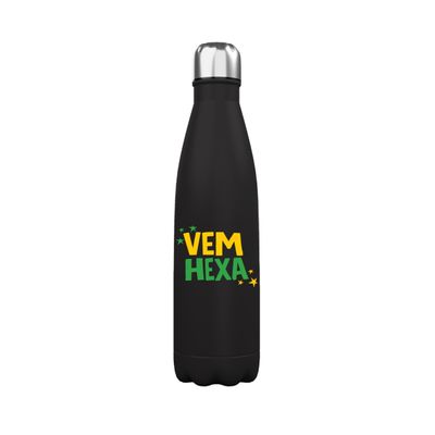 Garrafa Térmica Preta 500ml - Brasil Vem Hexa