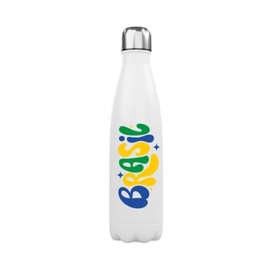 Garrafa Térmica Branca 500ml - Brasil Vem Hexa