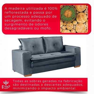 Sofá Fixo De 2 Lugares Unique 1,60m