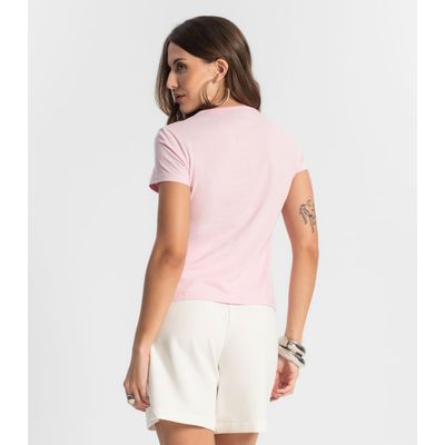 Blusa Baby Look Feminina Estampada Select Rosa G / Rosa