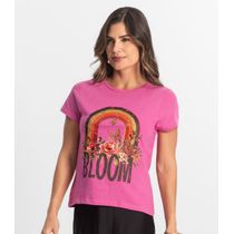 Blusa Baby Look Feminina Estampada Select Rosa
