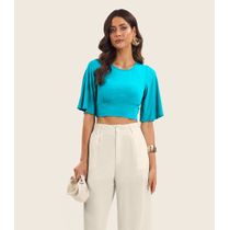 Blusa De Ribana Canelada Feminina Endless Azul