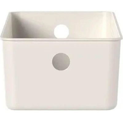 Cesto Organizador 4,5L Tampa Flow 34x15cm Bege Ou Multiuso Decorativa