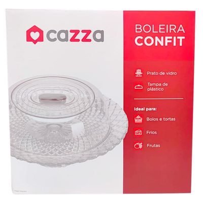 Kit Boleira de Vidro Tampa Confit com 6 Xícaras e Garrafa Térmica Preta Cazza