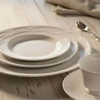 Aparelho de Jantar Jogo 20 peças Porcelana Cottage Germer Chá Branco Mesa Posta