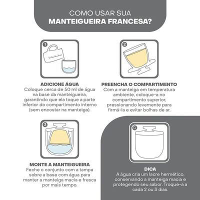 Manteigueira Francesa Diamond 8x9cm Vidro Mesa Posta Cozinha Porta Manteiga Lyor