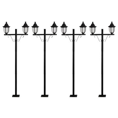 Kit 4 Postes de Iluminação Luminária Externa 1,6m Alumínio Preto Clássico Modena Dital