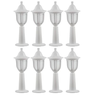 Kit 8 Balizadores para Muro Branco Lente Fosca Injetado 45cm Termoplástico Dital Jardim