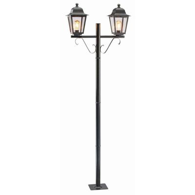 4 Postes Luminária Preto para Áreas Externas para 2 Lâmpadas Lente Transparente