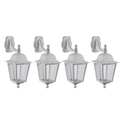 Kit 4 Arandelas Luminárias para Área Externa Interna Branca em Termoplástico Dital