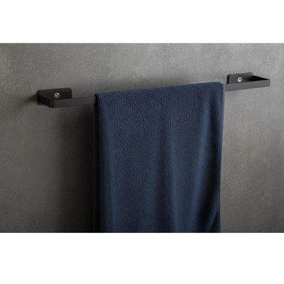Porta Toalha de Banho em Aço Preto Fosco Toalheiro de Parede com Design Moderno e Resistente