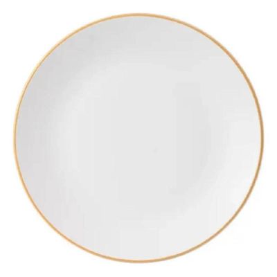 Prato Raso 27cm Porcelana Branco Borda Dourada Legacy Gold Mesa Posta Elegante