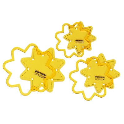 Molde Estêncil Octafoil para Quilting e Patchwork Conjunto de 3 Peças 7,6/10,2/12,7 cm DIY Costura HT - Traceease Amarelo