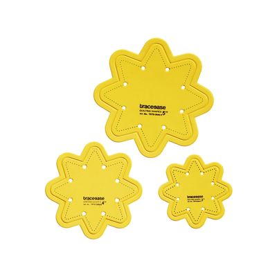 Molde Estêncil Octafoil para Quilting e Patchwork Conjunto de 3 Peças 7,6/10,2/12,7 cm DIY Costura HT - Traceease Amarelo