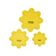 Molde Estêncil Octafoil para Quilting e Patchwork Conjunto de 3 Peças 7,6/10,2/12,7 cm DIY Costura HT - Traceease Amarelo