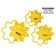 Molde Estêncil Octafoil para Quilting e Patchwork Conjunto de 3 Peças 7,6/10,2/12,7 cm DIY Costura HT - Traceease Amarelo