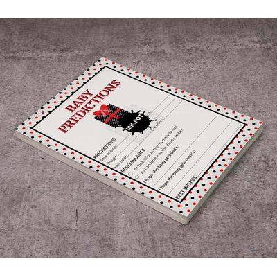 Pacote com 50 Cartões de Previsão para Jogos, Atividades e Decoração do Chá de Bebê de Menina, Tema Joaninha - Inkdotpot 12,7 Cm × 17,78 Cm / Branco