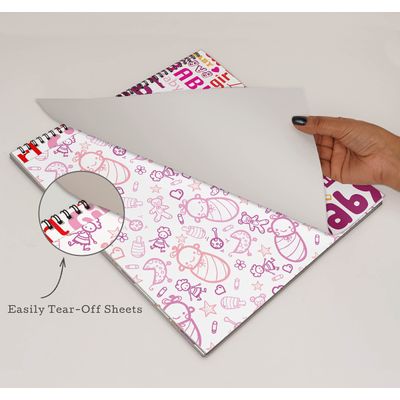 25 Folhas Bloco Papel Scrapbook Bebê Menina, Papel Cartão Colorido Lado Único para Scrapbooking, Fundo Decorativo e Artesanato - Inkdotpot 30,48 Cm × 30,48 Cm / Multicolorido