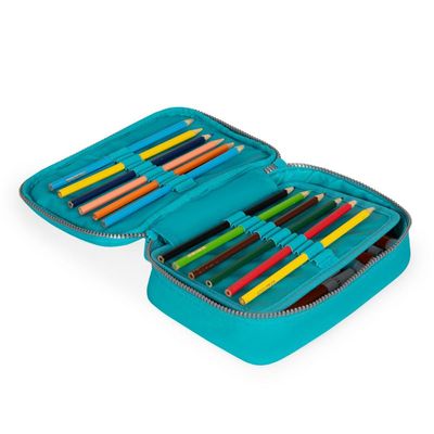 Estojo Escolar Feminino Pop Fun Azul Claro U / Azul claro