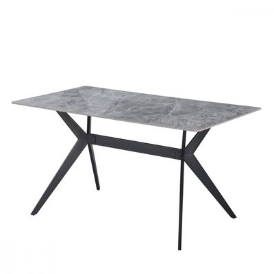 Kit Mesa de Jantar Com Tampo Granito com 4 Cadeiras 140cm Caemmun Cinza